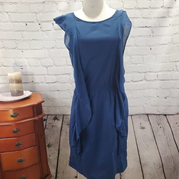 Gap Silk Blend Navy blue Cap sleeve Bodycon - Picture 2 of 12